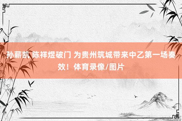 孙薪凯 陈祥煜破门 为贵州筑城带来中乙第一场奏效！体育录像/图片