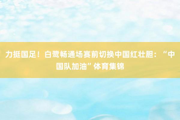 力挺国足！白鹭畅通场赛前切换中国红壮胆：“中国队加油”体育集锦