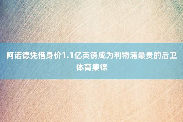 阿诺德凭借身价1.1亿英镑成为利物浦最贵的后卫体育集锦