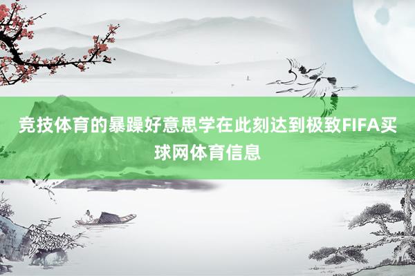 竞技体育的暴躁好意思学在此刻达到极致FIFA买球网体育信息